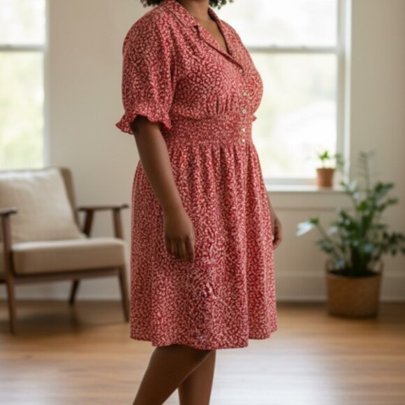 Kate And Lily Dresses & Skirts - Kate & Lilly Women's XL Red & White Floral Mini Dress